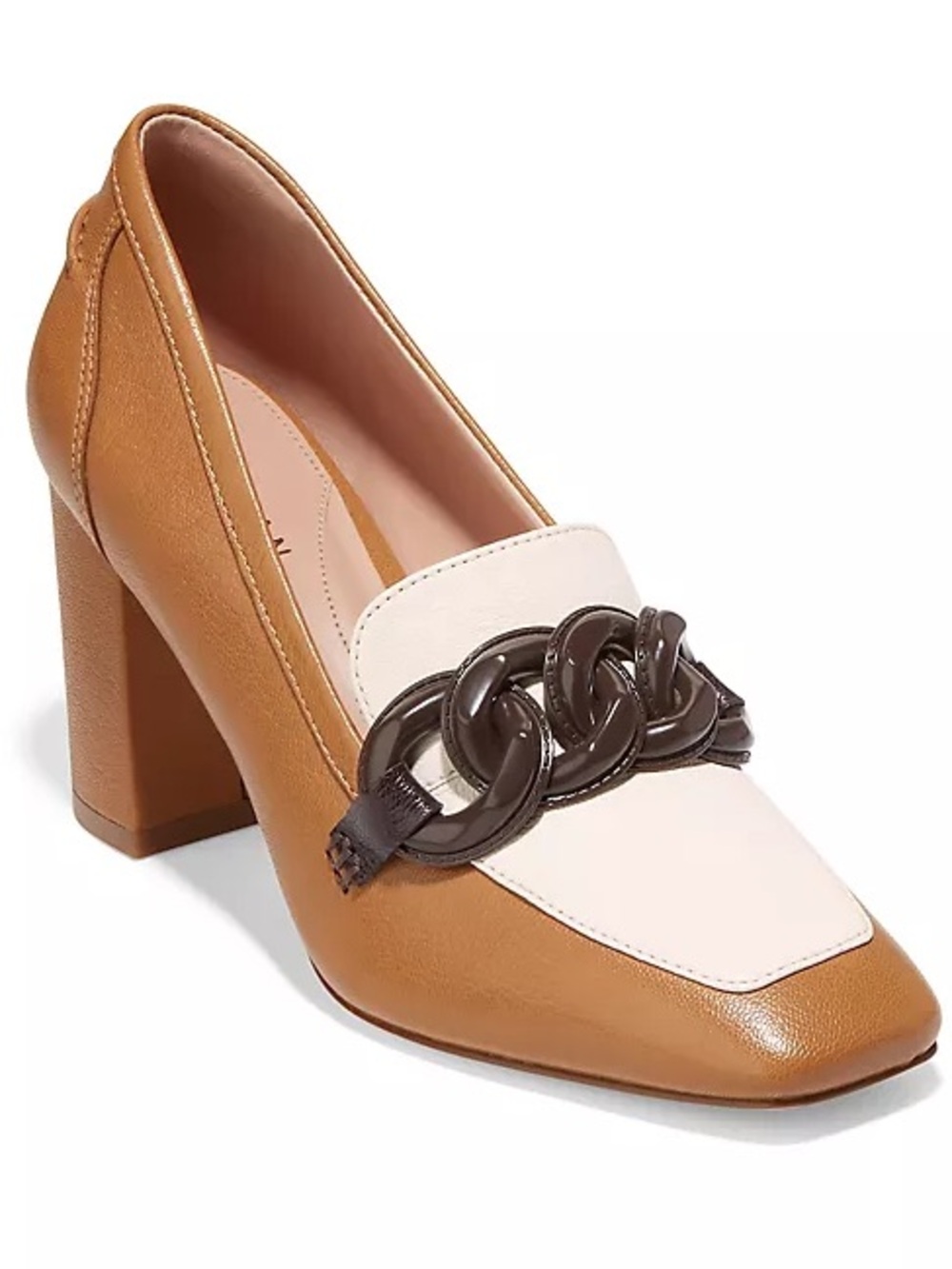 Cole Haan Chrystie Chain Block Heel Loafer SZ 10